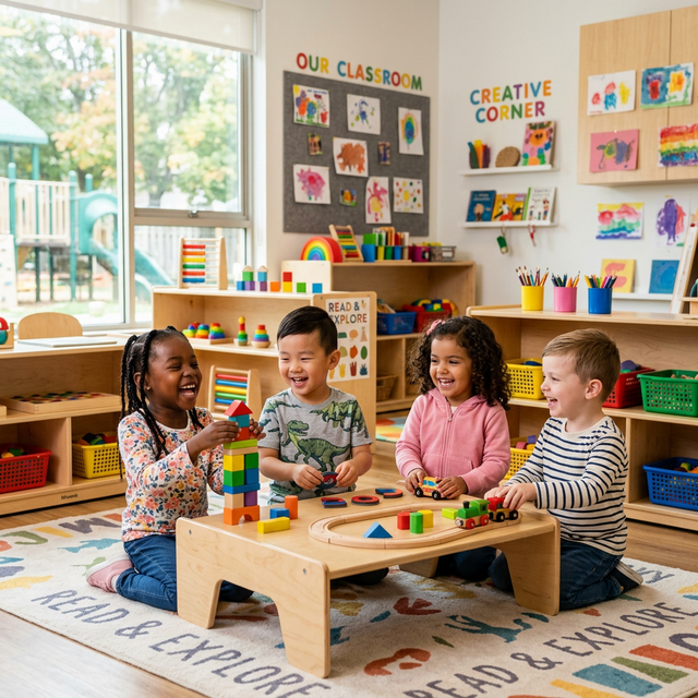 Happy preschool kids